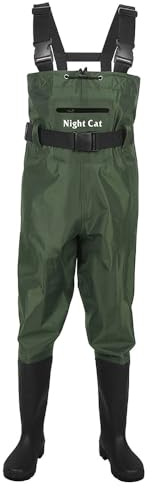 Night Cat Wathose Herren Damen Frauen Wathose mit Stiefeln wasserdichte Atmungsaktive Crosswater Waders