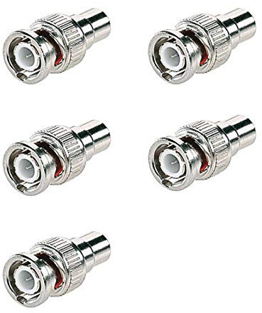 121AV BNC Male Plug to RCA Phono Female Socket Adaptor Connector for CCTV Camera (Pack of 5)