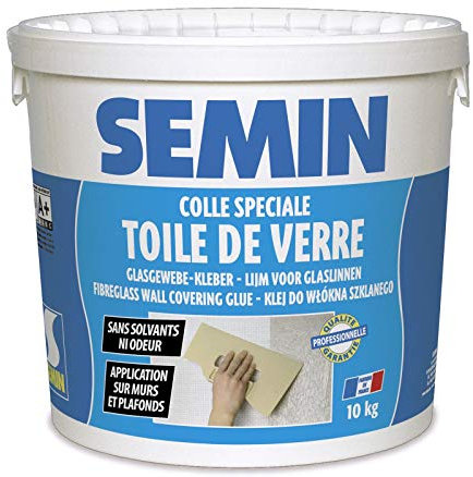 Semin - Colle en Pâte pour Toiles de Verre - Prête à l'Emploi - Seau de 10 kg