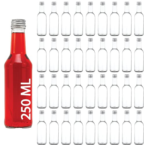 casavetro 12, 30, 42 x 250 ml Flaschen Gerad-Schrubverschluss Saftflaschen kleine Weinflaschen Flaschen zum selbst Abfüllen 0,25 Liter l Likörflaschen Schnapsflaschen Glas Essig-Öl (42 Stück)