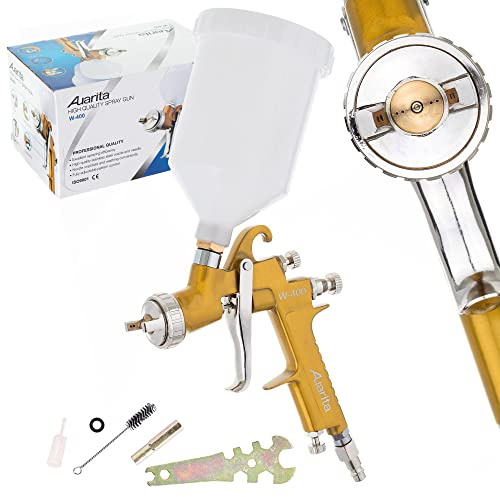 Auarita LVMP Technology Pistolet W-400 Buse 1,4mm Durable Capacité 600 ML pour Peinture Bois Acrylique à Base d'eau et Vernis Incolores