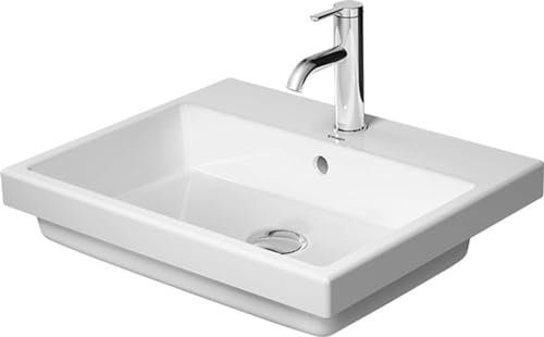 Duravit Vero Air lavabo à encastrer 55x45,5cm, avec trop-plein, avec table de robinetterie, sans trou de robinet, pour montage par le haut, 03835500601, Couleur: blanc