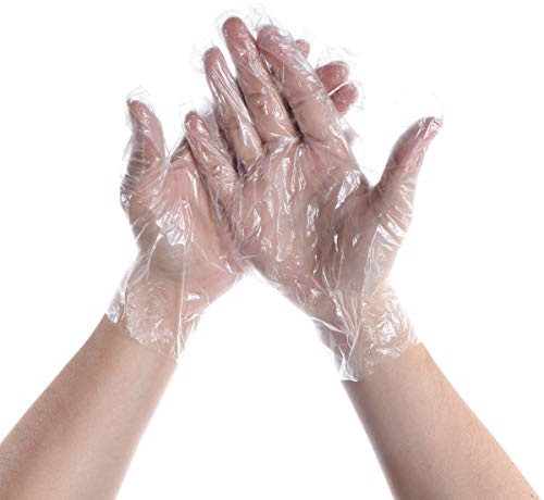 Lot de 500 gants jetables en plastique transparents pour manipuler les aliments 24,5 x 13,5 x 0,1 cm 400 pièces