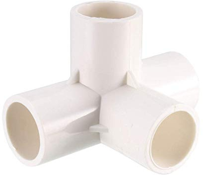 4 Way Gomito PVC Tubo Raccordi Mobili Grado 20mm Misura Tee Angolo Raccordi Bianco 6pcs