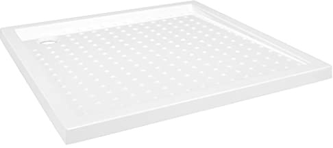 vidaXL Duschkar med prickar vit 80x80x4 cm ABS