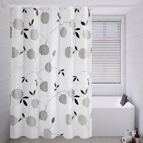 Lkw Ogechi Duschdraperi Blommönster Extra Stort 300 cm Brett, Vattentätt och Anti-Mögel 240 cm Droppvått Rum, för Vått Rum Golvlängd, Plast (240 x 200 cm)