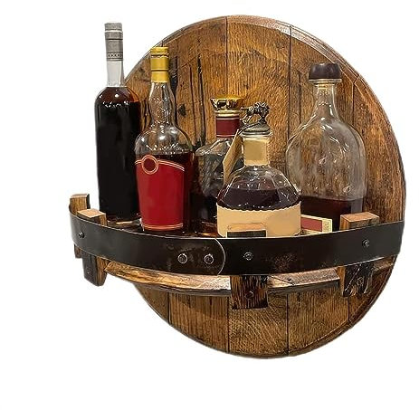 BradOc Vintage Weinregal Wand Holz Flaschenregal Hängeregal Weinflaschenhalter Ablage Weinregal Wandmontage für Küche Esszimmer Bar Wohn und Küchendekor,Braun