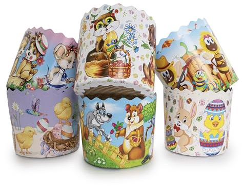 8oz Panettone Paper Mold Fabulous - 12pcs, H 3.54″x3.54″ W (9cm x9cm) Kulich Mold - Round Panettone Paper Baking Molds - Pans Paper Panettone - Easter Bread