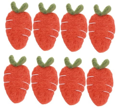 STOBOK Obstdekor 8St Filz Karotten Hasenzubehör Dekore in Karottenform haarschmuck Haarspangen Haarklammer DIY Brosche Haarnadel Material DIY-Materialien Papier geschnitten gefühlt