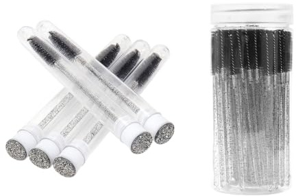 Lot de 120 brosses à Mascara avec 20 Tubes Noirs pour Extensions de Cils