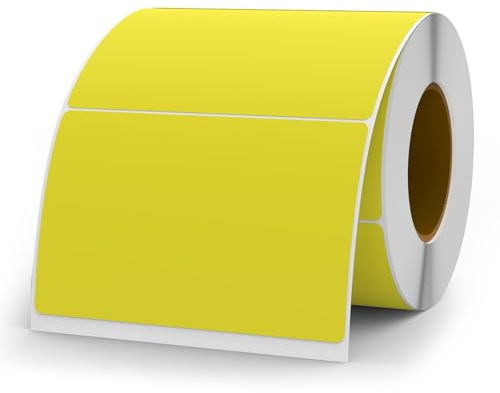 YIKIADA 500 st gula etiketter, 50 x 76 mm, 50 x 76 mm, självhäftande etiketter, etiketter, etiketter, vattentät, flyttbar, sylttavla
