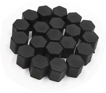 TUCKBOLD 20pcs 15mm Rubber Car Wheel Tire Tyre Nut Screw Lug Cover Caps Black Automotive Parts