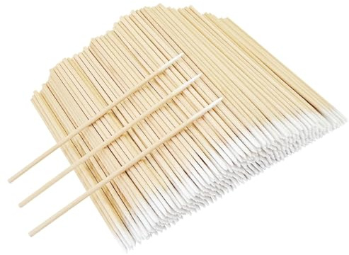 Egaageoi 600 hisopos de algodón puntiagudos, aplicadores de punta de algodón de precisión de 4 pulgadas para microblading, cejas y delineador de ojos, sin pelusa para retoques cosméticos y cuidado de