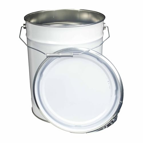 ITP Packaging 20 Litre Metal Pail Bucket Drum with Lid & Ring Closure | UN Approved, Plain Interior, For Oil Based Products
