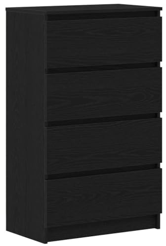 vidaXL Sideboard Schwarz Eichen-Optik 60x35x98,5 cm Holzwerkstoff