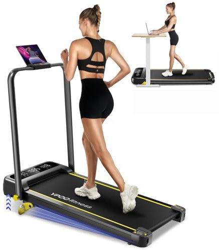 YPOO Laufbänder für Zuhause mit Steigung Klappbar,Walking Pad Leises 2.5HP, Treadmill für Zuhause & Büro Max Belastung 140 kg,Walkingpad Incline mit Griff Laufband Schreibtisch Fernbedienung und App