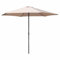 Parasol de jardin taupe Ø 300 x H. 236 cm en acier au carbone, 6 lattes renforcées, ouverture avec manivelle, Cuba Esté