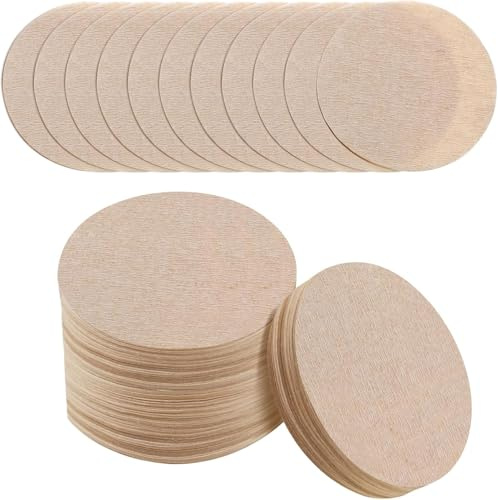 400 PCS Unbleached Coffee Filters Papers Compatible with Aeropress, 64mm/2.5 Natural Replacement Round Coffee Filters Papers Filters Brown Paper Filter Compatible with Espresso Coffee Makers Brown