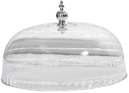 Cloche de Présentation pour Gâteaux, Support Cloche à Gâteaux Couvercle Transparent Rond, Cloche de Service Polyvalente, Dôme Alimentaire pour Cuisine, Camping, Mariage, Fête D'anniversaire, 23cm