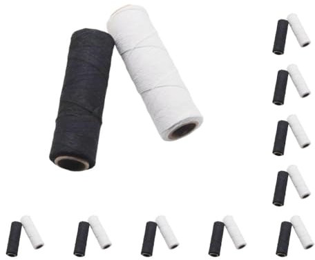 Webstuhl, Kettfaden, Nähgarn, Baumwollwebgarne, für Stickerei, Makramee-Teppich (schwarz + weiß), 10 Sets