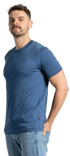 menique 100% Merino Wolle T-Shirt Herren Funktionsshirt Laufshirt Wandern Reisen Unterhemd Thermo Basisschicht Atmungsaktiv Kurzarm Sportshirt