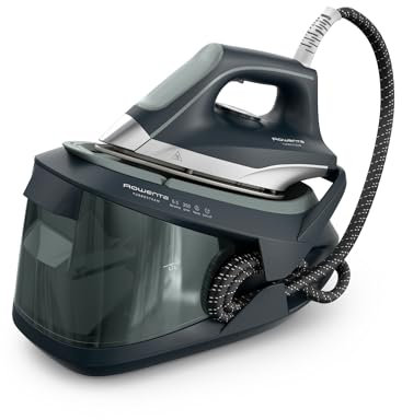 Rowenta Turbosteam Generatore di Vapore Compatto e Potente con Piastra MicroSteam400 e Serbatoio XL da 1,7L, Con Modalità Eco e Stiratura Verticale, VR8323