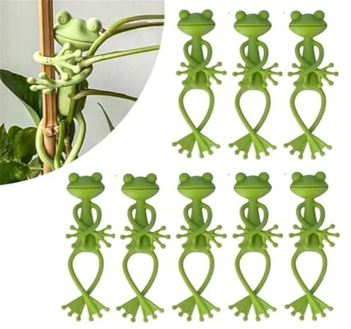 Generisch Frog Plant Lot de 8 clips pour plantes grimpantes, grenouille, support pour plantes grimpantes, support pour plantes grimpantes, clips pour décoration en pot