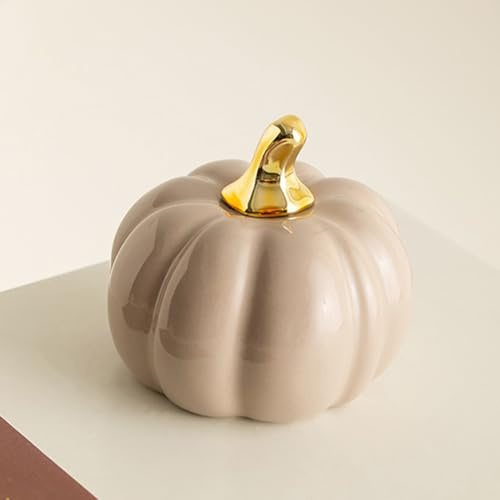A ANTCAM Zucca in ceramica dipinta a mano, decorazione autunnale moderna per vacanze, ufficio, casa, decorazione alla moda, decorazioni per Halloween, raccolto autunnale, decorazione del