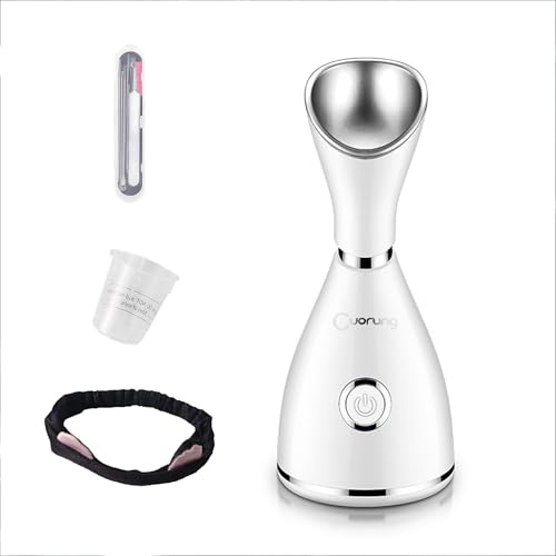 UUE Gesichtsdampfer, 3-teiliges Gesichtssauna-Set, 8 Minuten Gesichtsnebel, Porenreiniger Gerät mit 65 ml Wassertank, Facial Sprayer für Gesicht Persönliche Hautpflege Gesicht SPA