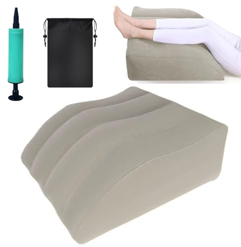 Lunyloer Leg Elevating Pillow, Inflatable Leg Elevation Pillow, Legs Support Pillow for Bed, Reduce Swelling in Feet and Legs Relieve Back Pain and Improve Blood Circulation