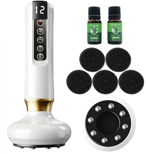 Wavy Chic Cellulite Massager Tool, Anti Cellulite Massage Oil, Electric Cupping Therapy Set with 12 Suction Modess for Arms, Legs, Body & Back, Handheld Machine Masseur Anti-cellulite Silhouette Pro +