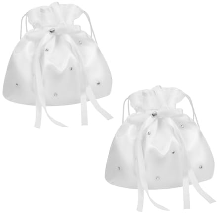 SOPOTUTU 2 pezzi Borsa da Sposa in Tessuto con Ampia Capacità per Damigelle e Ospiti Pochette Elegante per Cerimonia e Matrimonio per Accessori e Cosmetici
