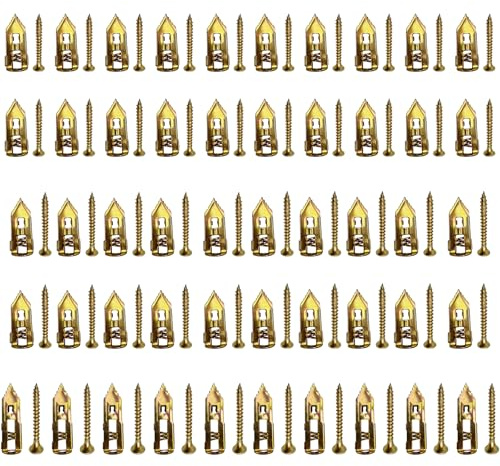 Drywall Anchors with Screws Kit, Self Drilling, 3 Sizes, Total 50pcs, Sheetrock Wall Anchors & Nails for Hanging Pictures, Book Shelf, Home Decor, Expansion Anchors and Screws Set(No Drill Needed)