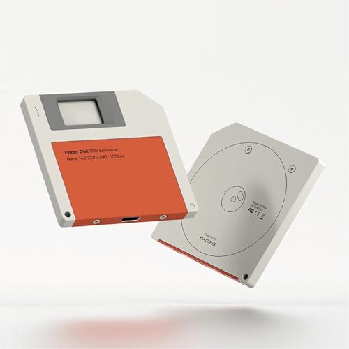 Générique Unità SSD NVMe USB-C 10Gbps, formato floppy retrò, compatibile M.2 2230/2242, alluminio, ultra sottile, 6,1 mm (arancione)