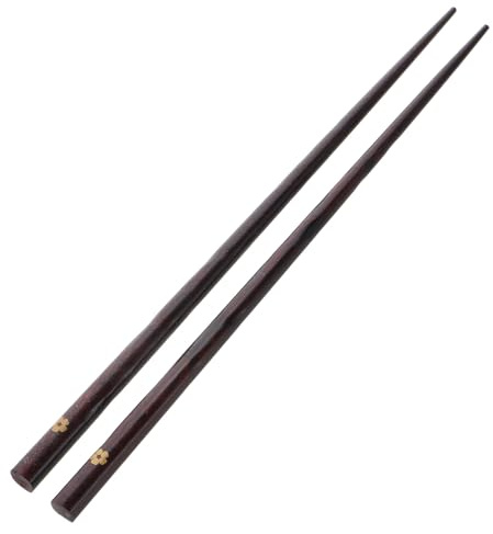 OUNONA Bacchette Cinesi in Legno Riutilizzabili Antiscivolo con Motivo Floreale Dorato, Bacchette da Cucina Lunghe per Sashimi, Riso e Uso Domestico in Ristoranti