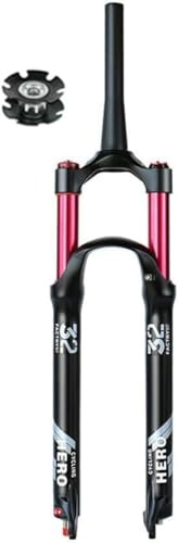 Forcella ammortizzata MTB ad aria adatta per mountain bike XC AM da 26 pollici, 27,5 pollici e 29 pollici, forcella anteriore ultraleggera con escursione di 140 mm, sgancio rapido, cannotto conico da
