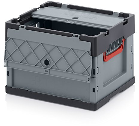 Auer Vikbar låda 40 x 30 x 27 med lock liten transportlåda vikbar förvaringsbox camping garage källare 40 x 30 x 27
