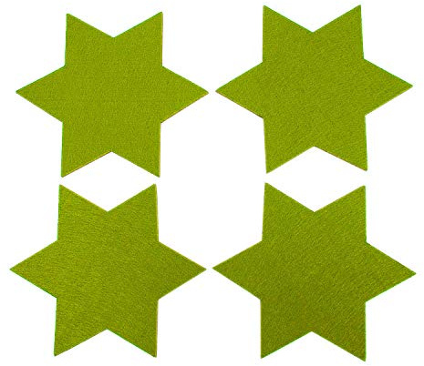 Oblique-Unique® Filzuntersetzer Sterne 4er Pack Grün Ø 15cm Glasuntersetzer für Tisch und als Deko zu Weihnachten Advent Weihnachtsdeko