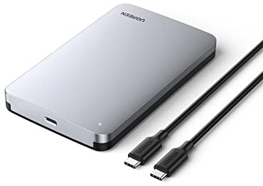 UGREEN USB C Hard Drive Enclosure for 2.5 SATA SSD HDD - Aluminum USB C to SATA Adapter USB 3.1 Gen 2 Support UASP - Compatible with MacBook Pro Air, WD, Seagate, Toshiba, Samsung, Hitachi