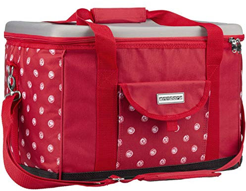 anndora Kühltasche XL rot weiß gepunktet 40 Liter - Kühlbox Isoliertasche Picknicktasche