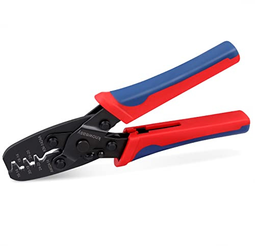 Knoweasy Molex Crimper and Delphi Crimper Compatible with Deutsch DT Series Stamped or Formed Contact,Molex, Delphi, Amp, Tyco, Harley, PC, Automotive - AWG 24-14 Wire Crimper 1424A