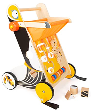 small foot Lauflernwagen Tukan aus Holz mit Bremssystem und vielseitigen Spielmöglichkeiten, für Kinder ab 1 Jahr, 11737