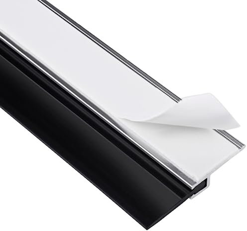 Gedotec Türdichtung Gummidichtung wasserdicht mit Gummilippe schwarz Länge 1000mm Türdichtung Aluminium Silber Grau selbstklebend
