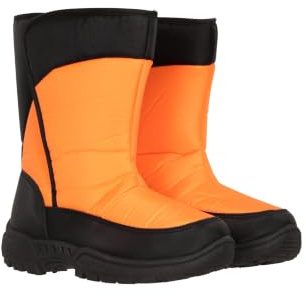 Mountain Warehouse Bottes de Neige Caribou à Rayures Simples Enfant - Résistantes à la Neige, isolantes, Doublure Polaire Chaude, Haute Traction - Idéales pour l'hiver Orange 33