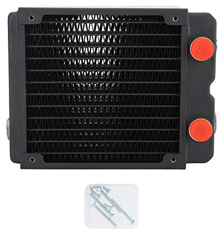 CCYLEZ 120mm PC Kühler Kühlkörper, Computer Wasserkühlung Heizkörper, CPU Kupfer Radiator, G1/4 Gewinde, 3 Schichts, 12 Rohren, für Computerwasserkühlsysteme