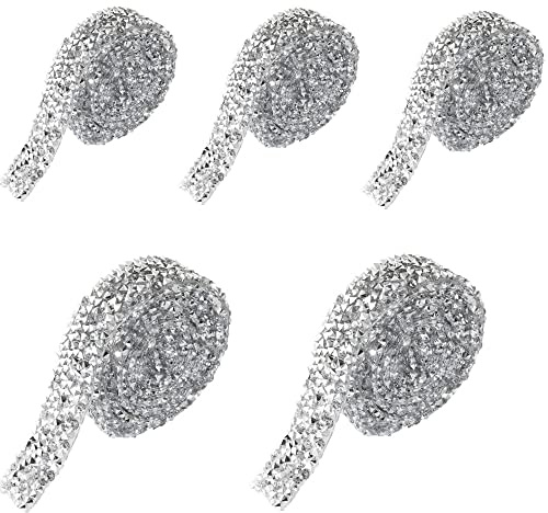 Strasssteinband, 5 Rollen selbstklebend Kristall, Strass, glänzendes Harzband, für Handwerk, Party, Hochzeit, Dekoration, 4,5m, 15mm