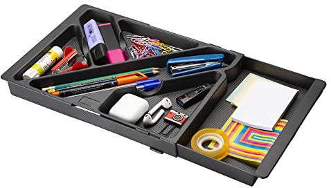STEY ACCESORIOS Organizador de escritorio extensible, organizador cajones, bandejas de ordenación para oficina, rotuladores, extensible 32,8cm hasta 45cm (1 unidad)