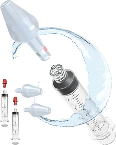 Rino Set Lavaggio Nasale Bambini e Adulti, Kit Pulizia Naso Made in Italy con Siringa e Irrigatore per Soluzione Fisiologica (2 Siringhe, 2 Olive)