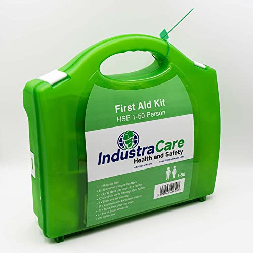 IndustraCare 1-50 Person Economy HSE Standard Compliant First Aid Kit with Wall Bracket (Large)