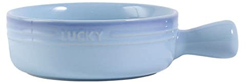 Lata for asar esmaltada, juego de bandejas for hornear, tazón de sopa de cerámica de porcelana con asa, tazón pequeño for Pho, fuente redonda for hornear, apto for horno, marrón, 20x15x5cm (color: azu